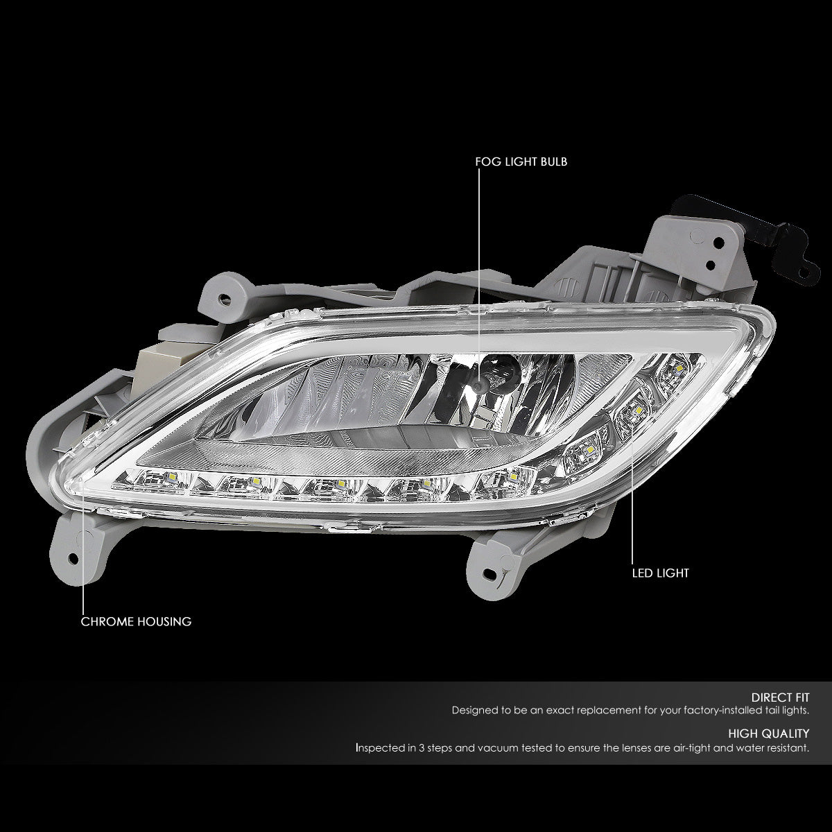 FAROS DE NIEBLA 12-16 HYUNDAI VELOSTER - LED DRL - W/ SWITCH - 881 BULB - CLEAR