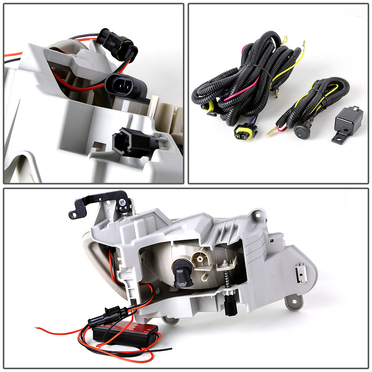 FAROS DE NIEBLA 12-16 HYUNDAI VELOSTER 3-DR - LED DRL - W/ SWITCH - 881 BULB - SMOKE
