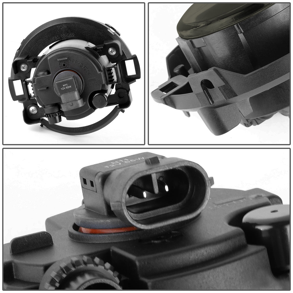 FAROS DE NIEBLA 05-15 NISSAN XTERRA / 08-15 FRONTIER - FITS PLASTIC BUMPER MODELS ONLY - NO SWITCH - H11 BULB - SMOKE