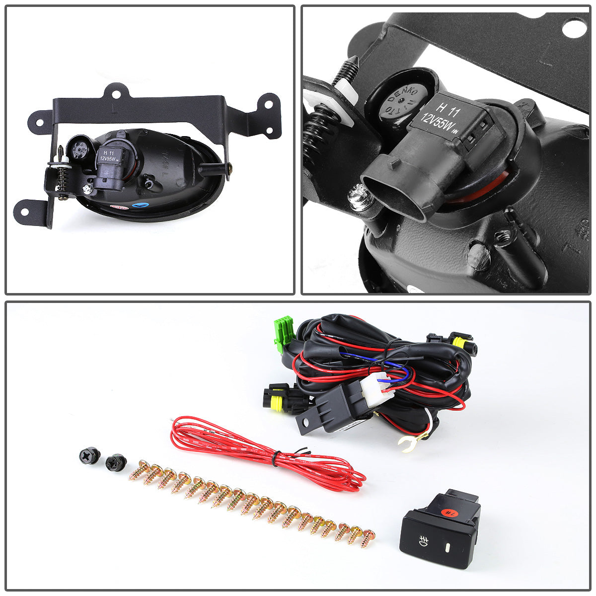 FAROS DE NIEBLA 06-08 HONDA CIVIC 2-DOOR - W/ SWITCH - H11 BULB - CLEAR