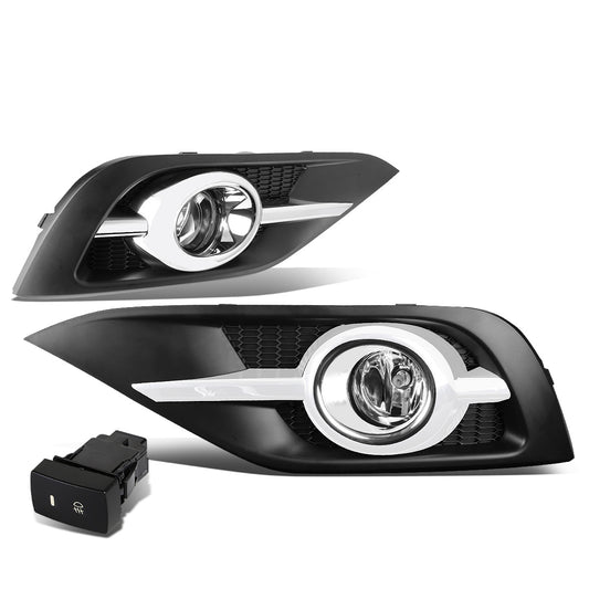 FAROS DE NIEBLA 12-14 HONDA CRV - CHROME TRIM W/ SWITCH - H11 BULB - CLEAR