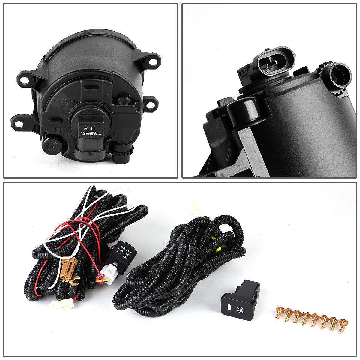 FAROS DE NIEBLA 10-11 TOYOTA CAMRY - LED DRL - W/ SWITCH - H11 BULB - SMOKE