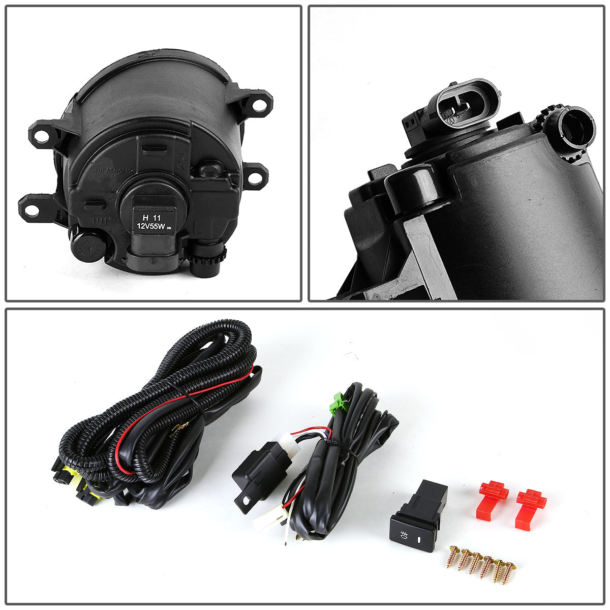 FAROS DE NIEBLA 09-11 TOYOTA YARIS HATCHBACK - W/ SWITCH - H11 BULB - SMOKE