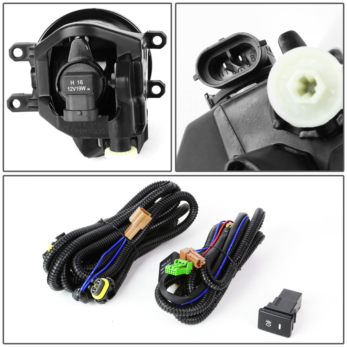 FAROS DE NIEBLA 15-16 TOYOTA YARIS HATCHBACK - W/ SWITCH - H16 BULB - CLEAR