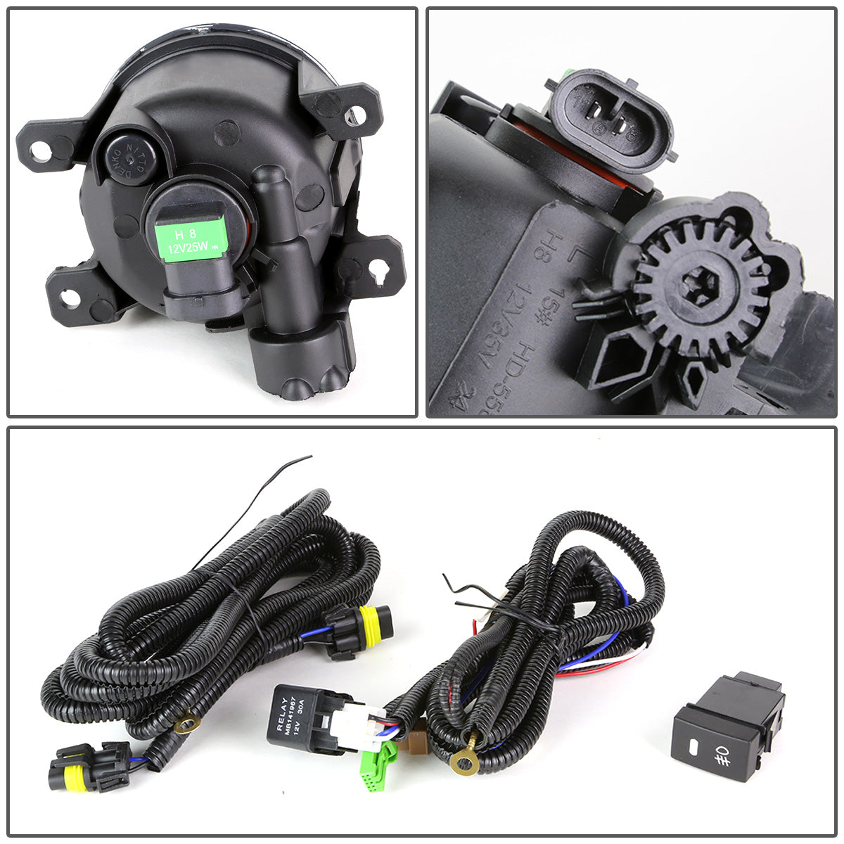 FAROS DE NIEBLA 2016+ HONDA CIVIC - W/ SWITCH - SMOKE