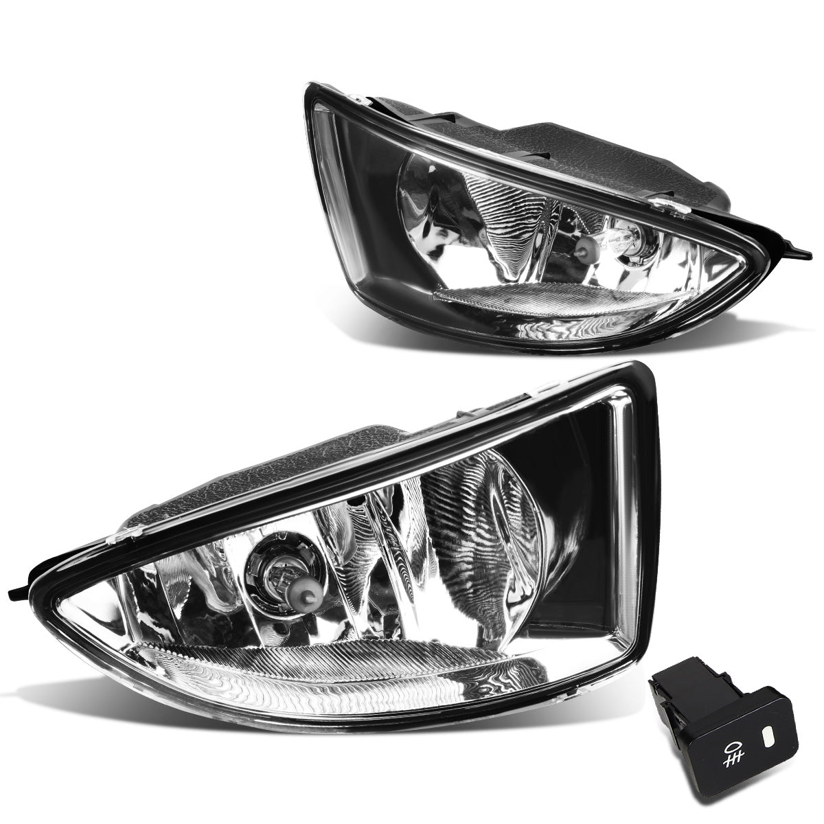 FAROS DE NIEBLA 04-05 HONDA CIVIC DX SEDAN, HX COUPE - WITH SWITCH - H11 BULB - CHROME / CLEAR