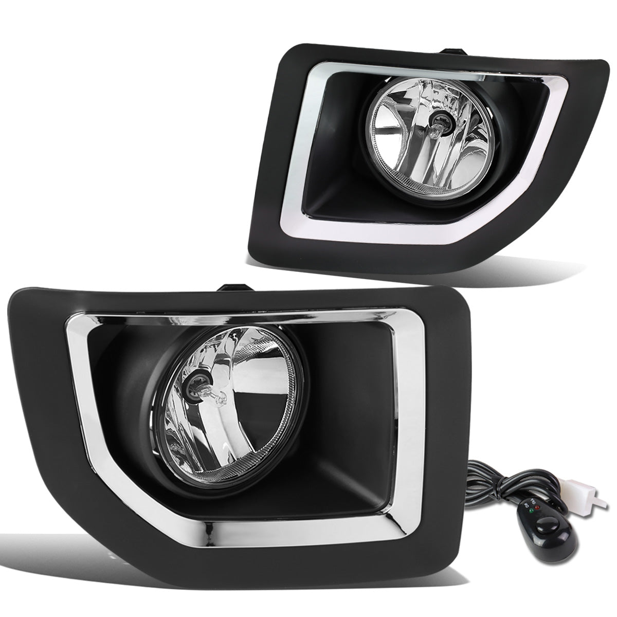 FAROS DE NIEBLA 15-16 GMC SIERRA 2500HD, 3500HD - WITH SWITCH, BEZEL - 5202 BULB - CHROME / CLEAR