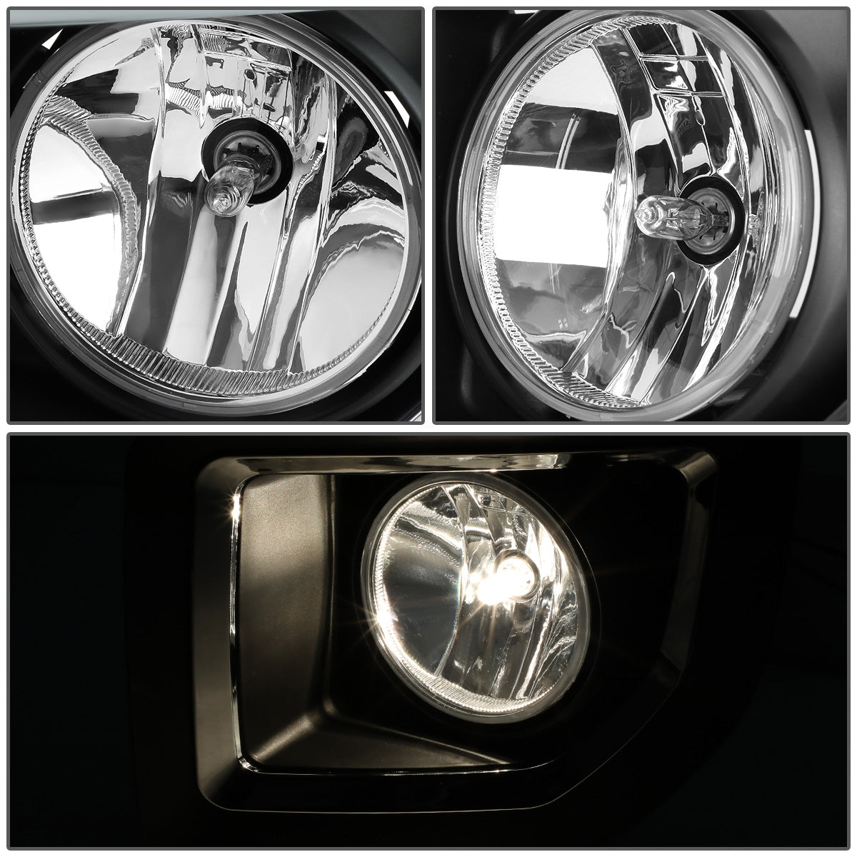 FAROS DE NIEBLA 15-16 GMC SIERRA 2500HD, 3500HD - WITH SWITCH, BEZEL - 5202 BULB - CHROME / CLEAR