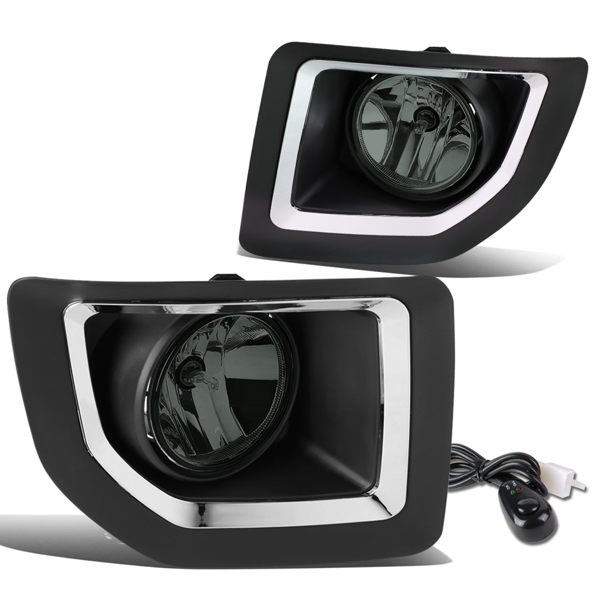 FAROS DE NIEBLA 15-16 GMC SIERRA 2500HD, 3500HD - WITH SWITCH, BEZEL - 5202 BULB - SMOKE