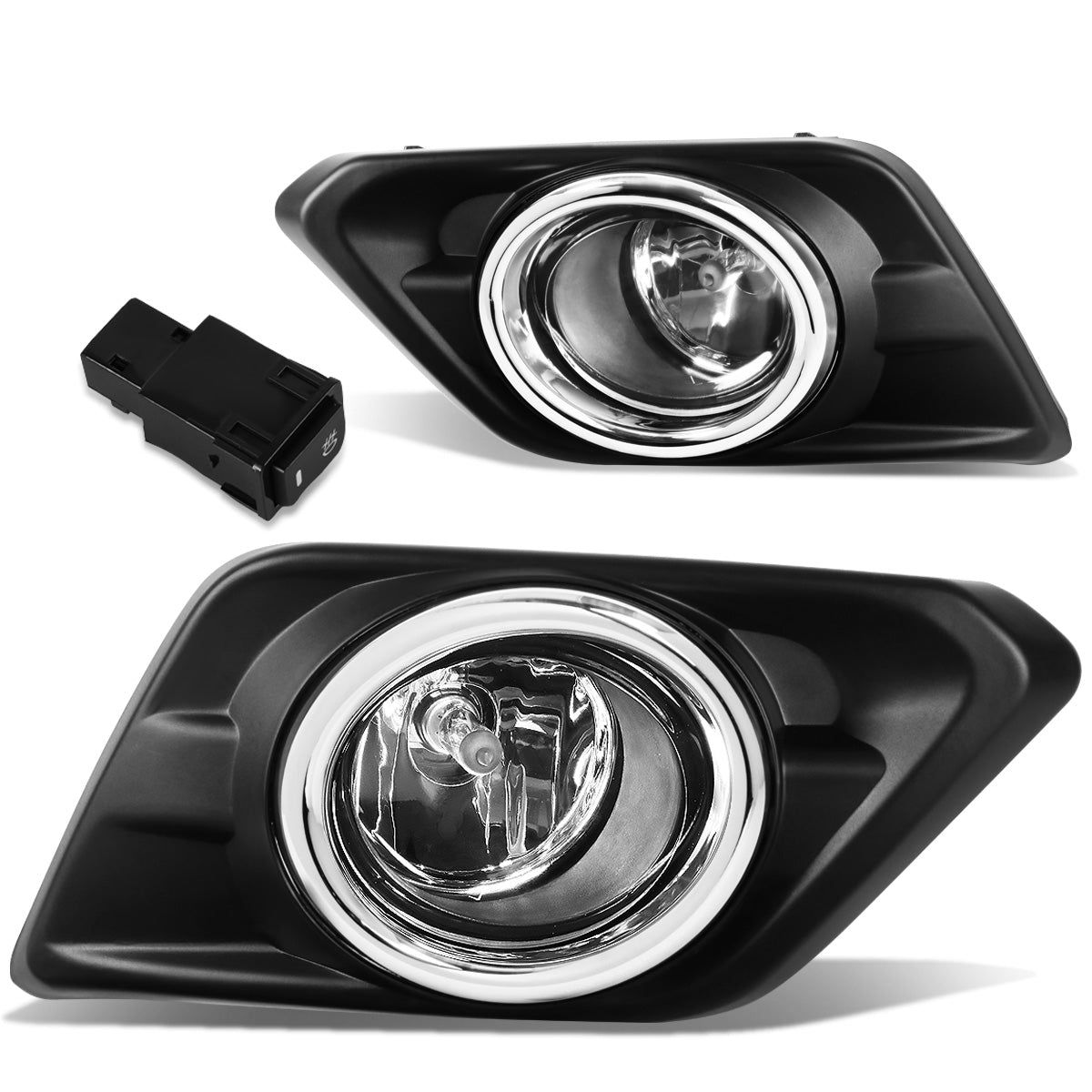 FAROS DE NIEBLA 14-16 NISSAN ROGUE - WITH SWITCH, BEZEL - H11 BULB - CHROME / CLEAR