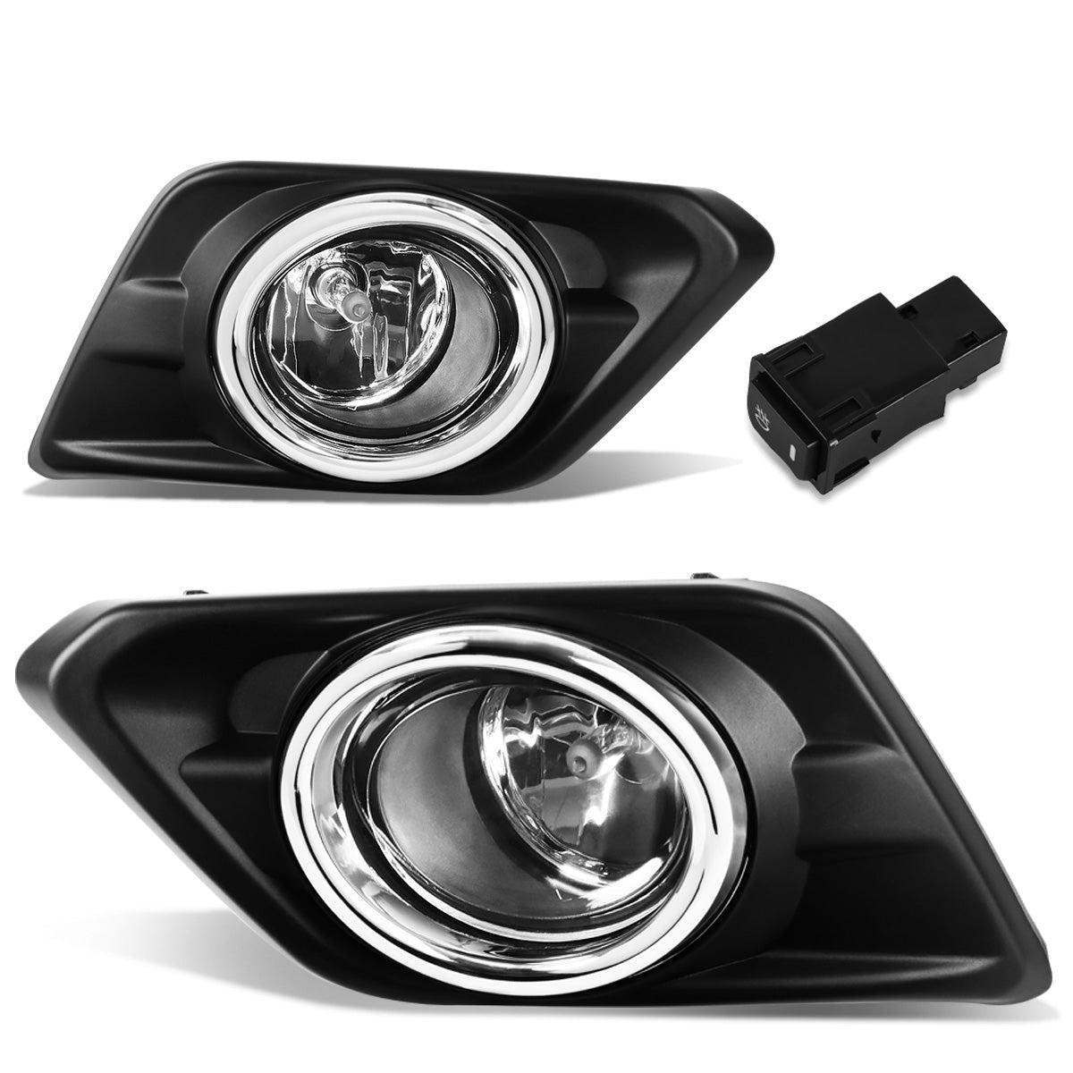 FAROS DE NIEBLA 14-16 NISSAN ROGUE - WITH SWITCH, BEZEL - H11 BULB - CHROME / CLEAR