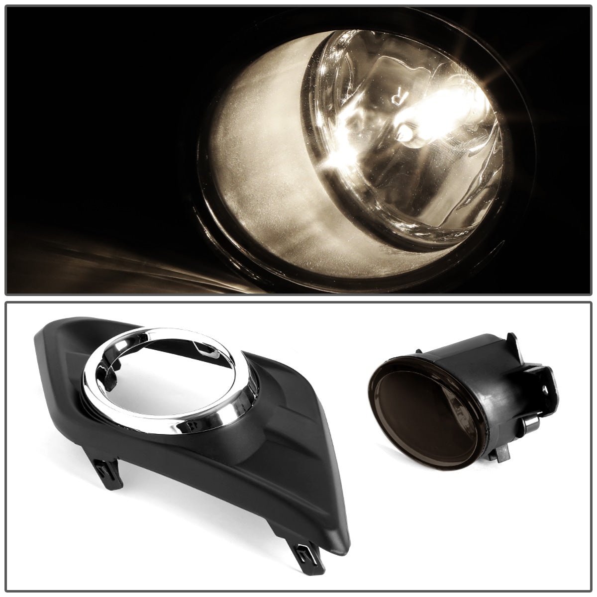 FAROS DE NIEBLA 14-16 NISSAN ROGUE - WITH SWITCH, BEZEL - H11 BULB - SMOKE