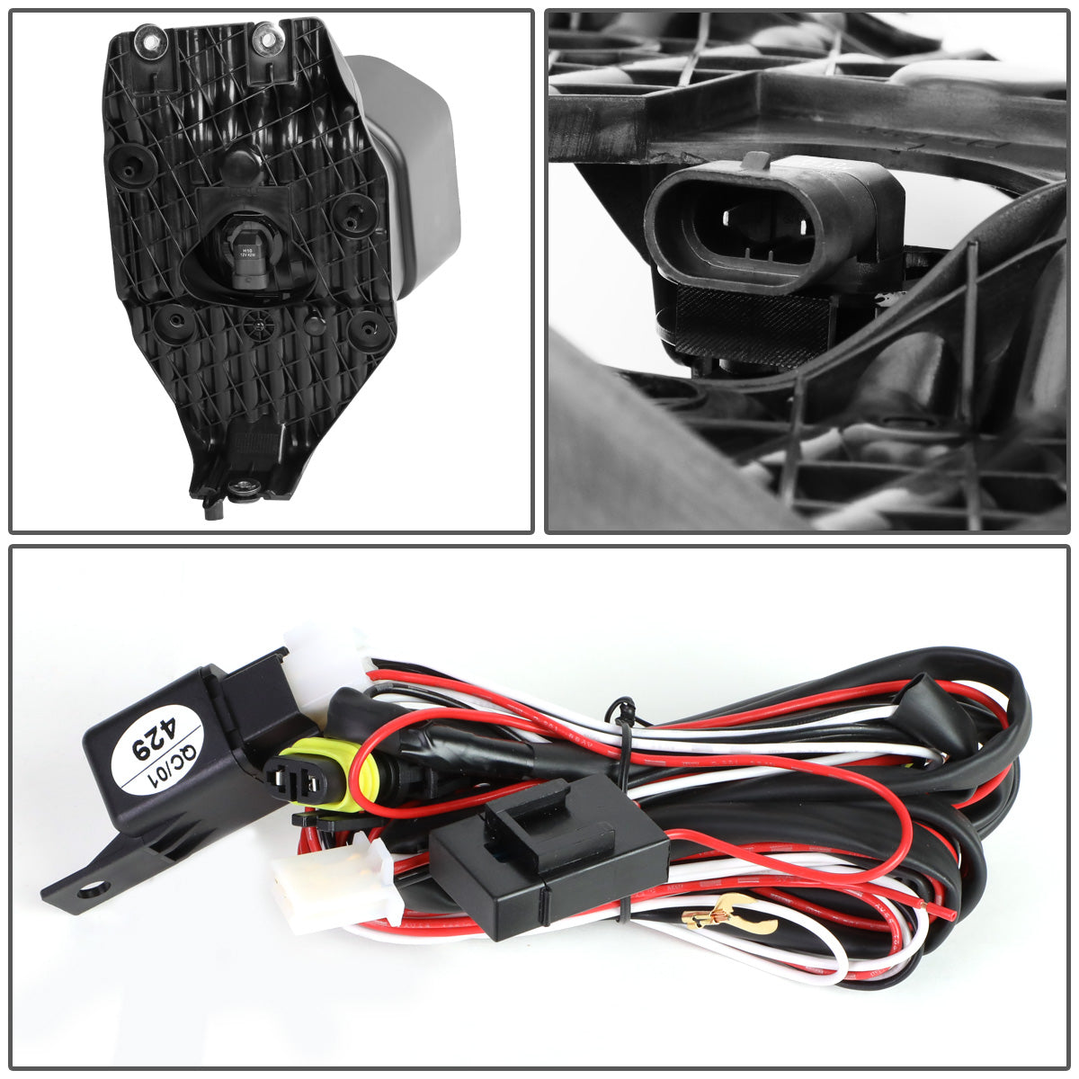 FAROS DE NIEBLA 11-16 FORD F-250, F-350, F-450, F-550 SUPER DUTY - WITH SWITCH, BEZEL - H10 BULB - CHROME / CLEAR