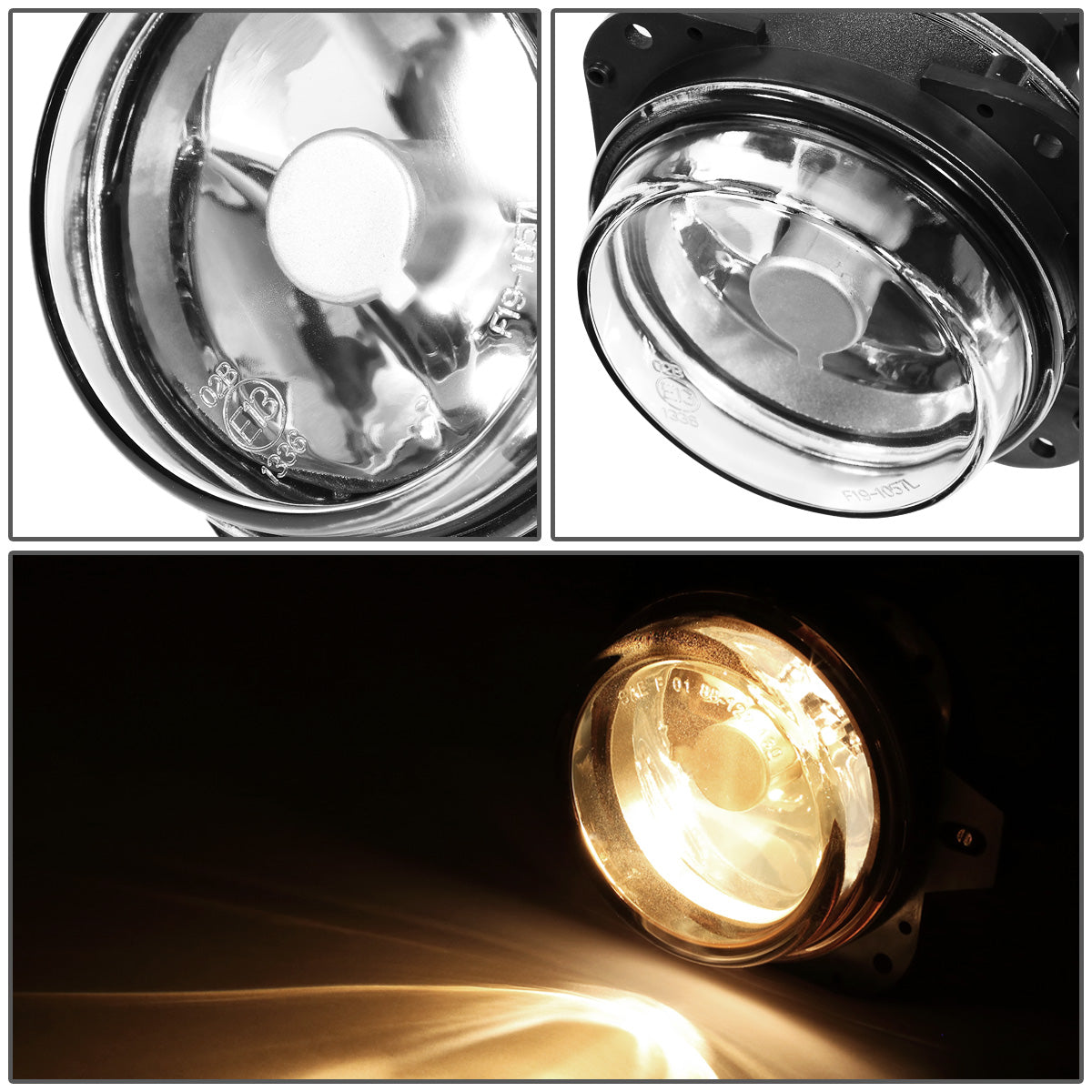 FAROS DE NIEBLA 02-05 MISTUBISHI ECLIPSE / 04-08 GALANT - WITH SWITCH - 9145 BULB - CHROME / CLEAR
