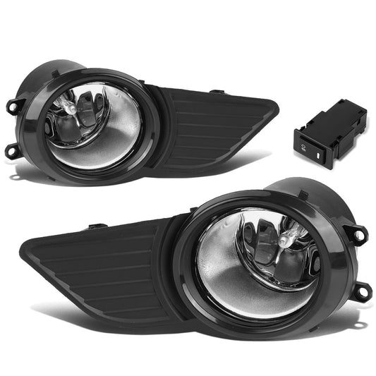 FAROS DE NIEBLA 11-17 TOYOTA SIENNA - DOES NOT FIT SE MODELS - WITH SWITCH, BEZEL - H11 BULB - CHROME / CLEAR