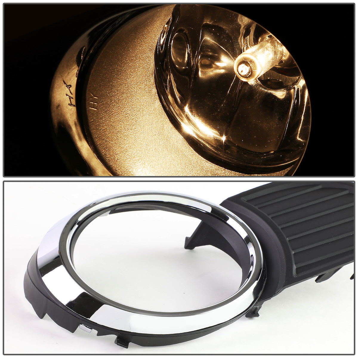 FAROS DE NIEBLA 11-17 TOYOTA SIENNA - DOES NOT FIT SE MODELS - WITH SWITCH, CHROME TRIM BEZEL - H11 BULB - AMBER