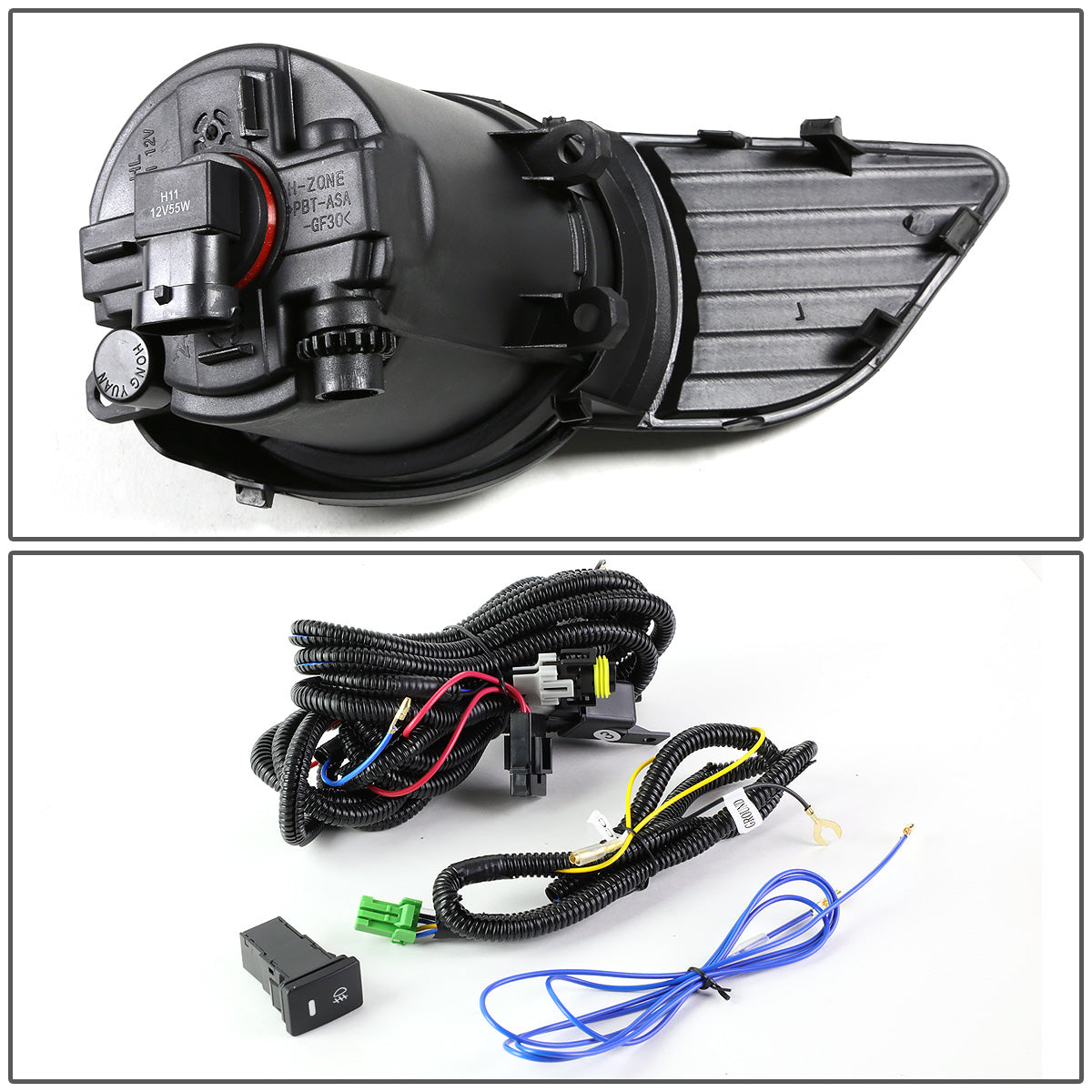 FAROS DE NIEBLA 11-17 TOYOTA SIENNA - DOES NOT FIT SE MODELS - WITH SWITCH, CHROME TRIM BEZEL - H11 BULB - AMBER