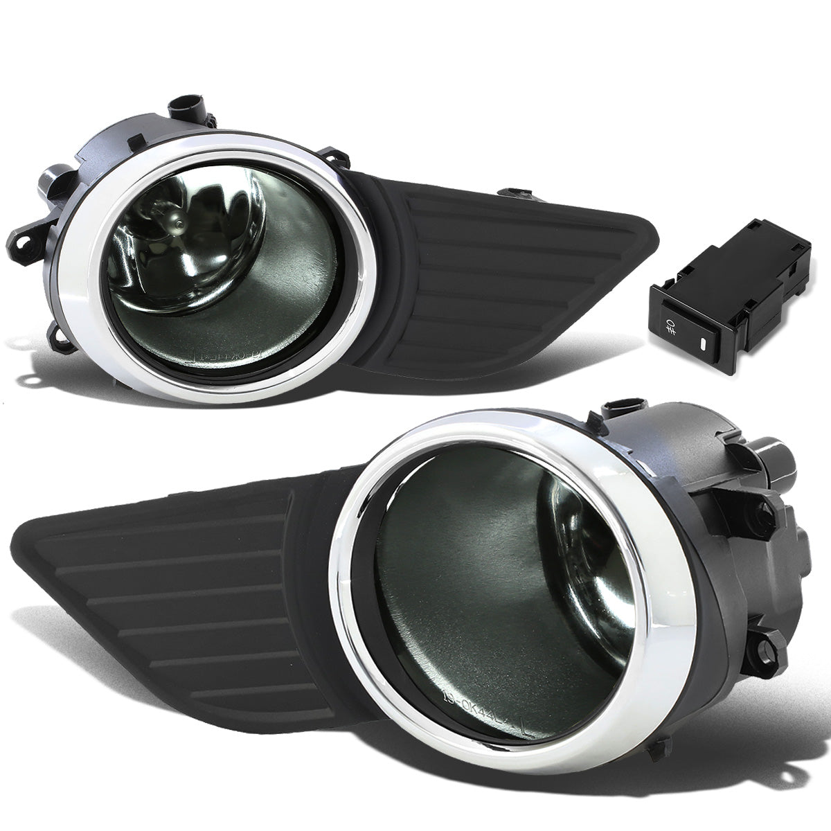 FAROS DE NIEBLA 11-17 TOYOTA SIENNA - DOES NOT FIT SE MODELS - WITH SWITCH, CHROME TRIM BEZEL - H11 BULB - SMOKE