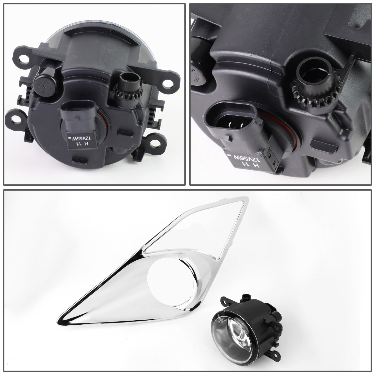 FAROS DE NIEBLA 13-16 SCION FR-S - WITH SWITCH, BEZEL - H11 BULB - CHROME / CLEAR