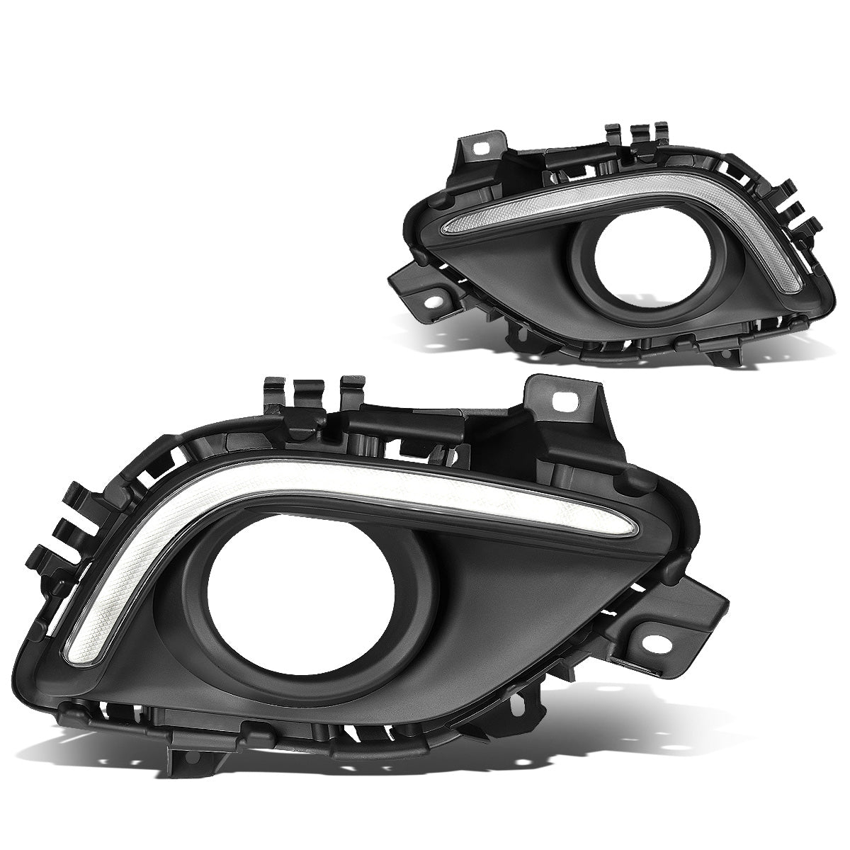 FAROS DE NIEBLA 14-16 MAZDA 6 - WITH DRL STRIP BEZEL - BLACK / CHROME HOUSING