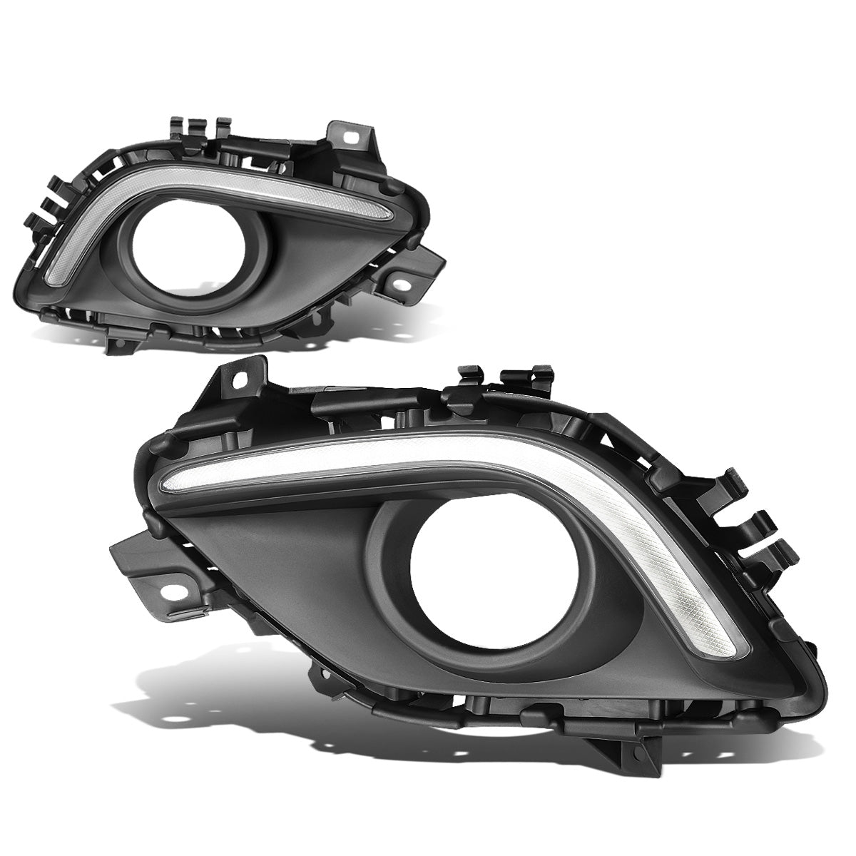 FAROS DE NIEBLA 14-16 MAZDA 6 - WITH DRL STRIP BEZEL - BLACK / CHROME HOUSING