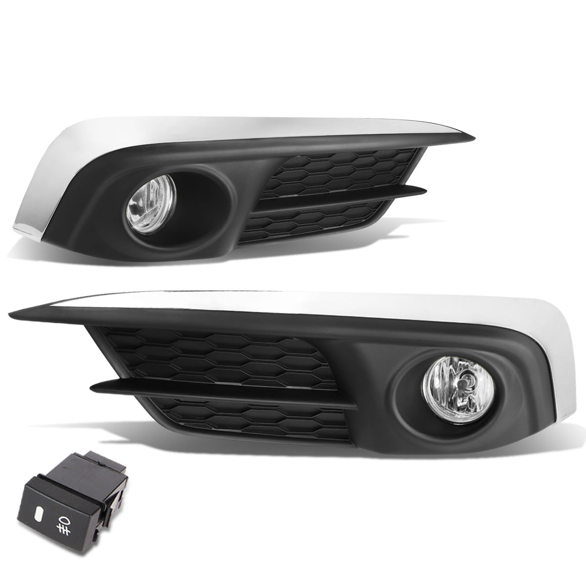 FAROS DE NIEBLA 2016 HONDA CIVIC - WITH SWITCH, BEZEL - H8 BULB - CHROME / CLEAR