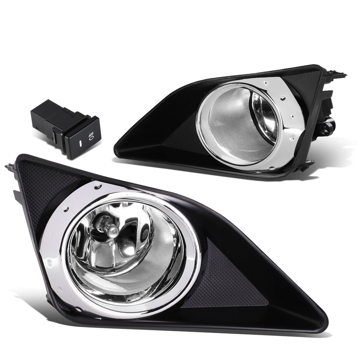 FAROS DE NIEBLA 09-10 TOYOTA COROLLA 4-DR SEDAN - WITH SWITCH, BEZEL - H11 BULBS - CHROME / CLEAR
