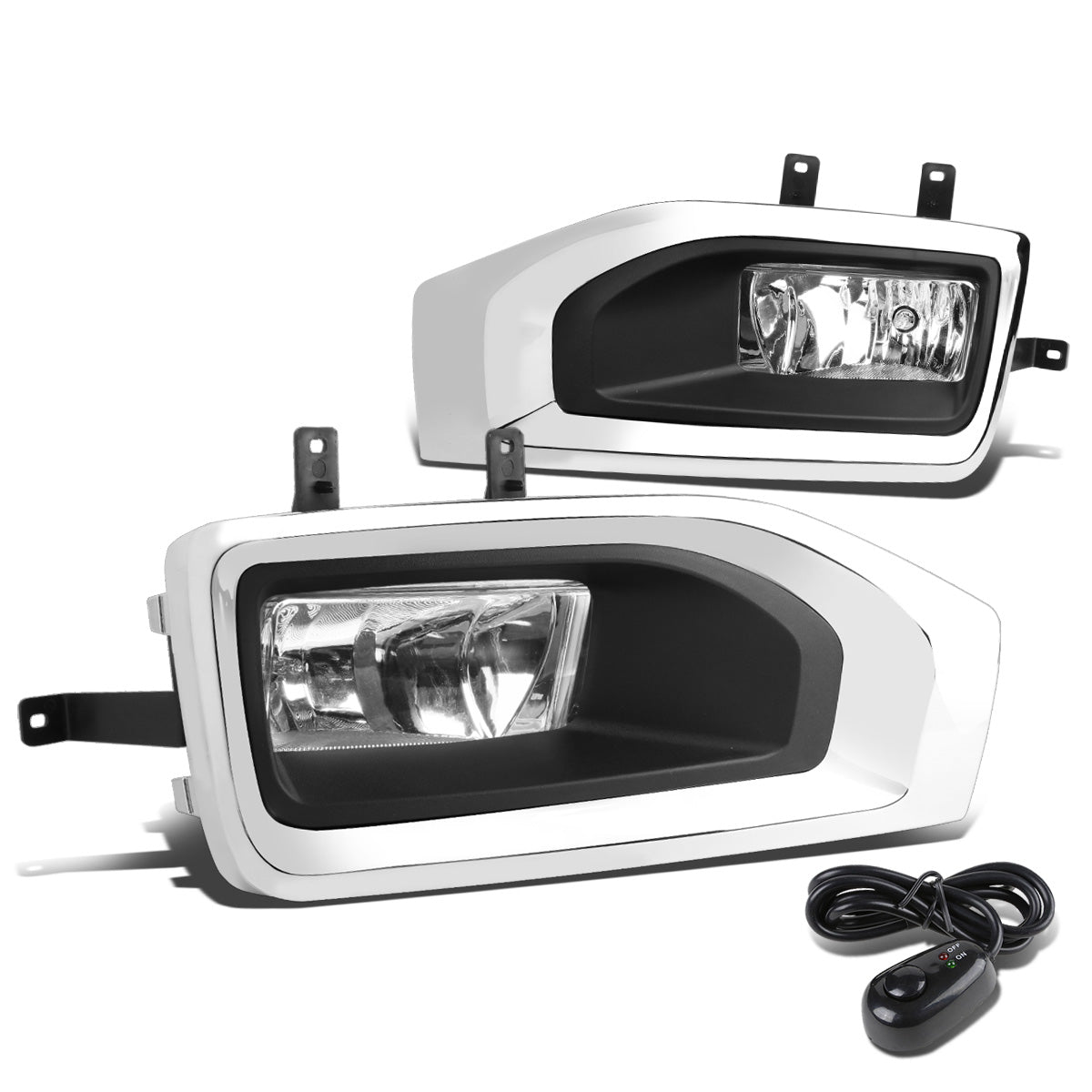 FAROS DE NIEBLA 15-18 GMC YUKON , XL - WITH SWITCH, BEZEL - 5202 BULB - CHROME / CLEAR