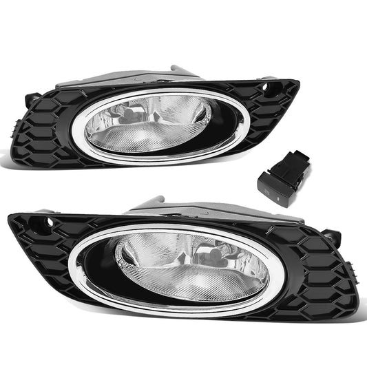 FAROS DE NIEBLA 12 HONDA CIVIC 4-DOOR SEDAN - WITH SWITCH, CHROME TRIM BEZEL - H11 BULB - CHROME / CLEAR