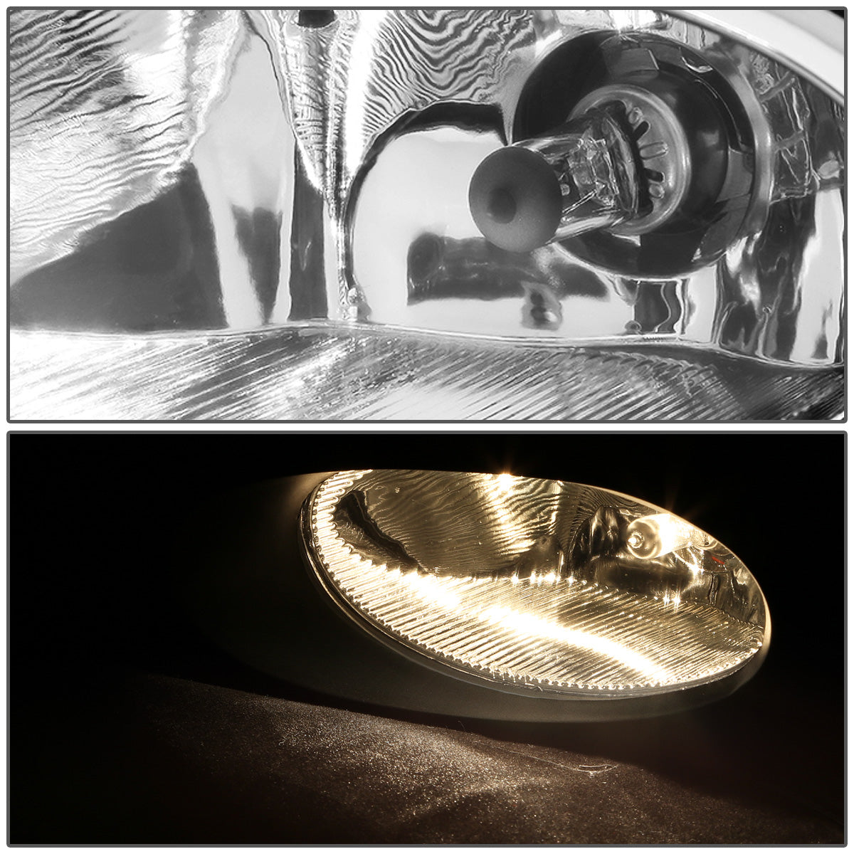 FAROS DE NIEBLA 12 HONDA CIVIC 4-DOOR SEDAN - WITH SWITCH, CHROME TRIM BEZEL - H11 BULB - CHROME / CLEAR