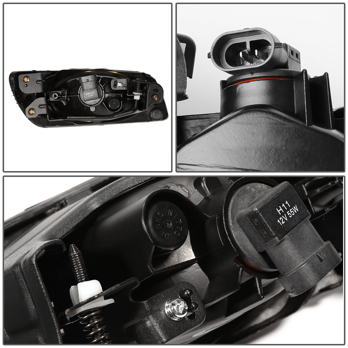 FAROS DE NIEBLA 12 HONDA CIVIC 4-DOOR SEDAN - WITH SWITCH, CHROME TRIM BEZEL - H11 BULB - SMOKE