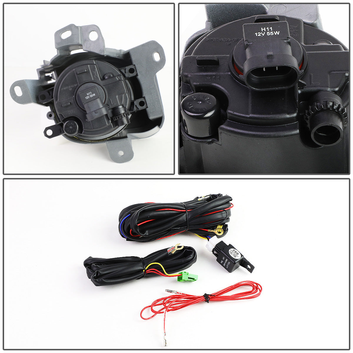 FAROS DE NIEBLA 10-12 TOYOTA PRIUS - WITH SWITCH, BEZEL - H11 BULB - SMOKE