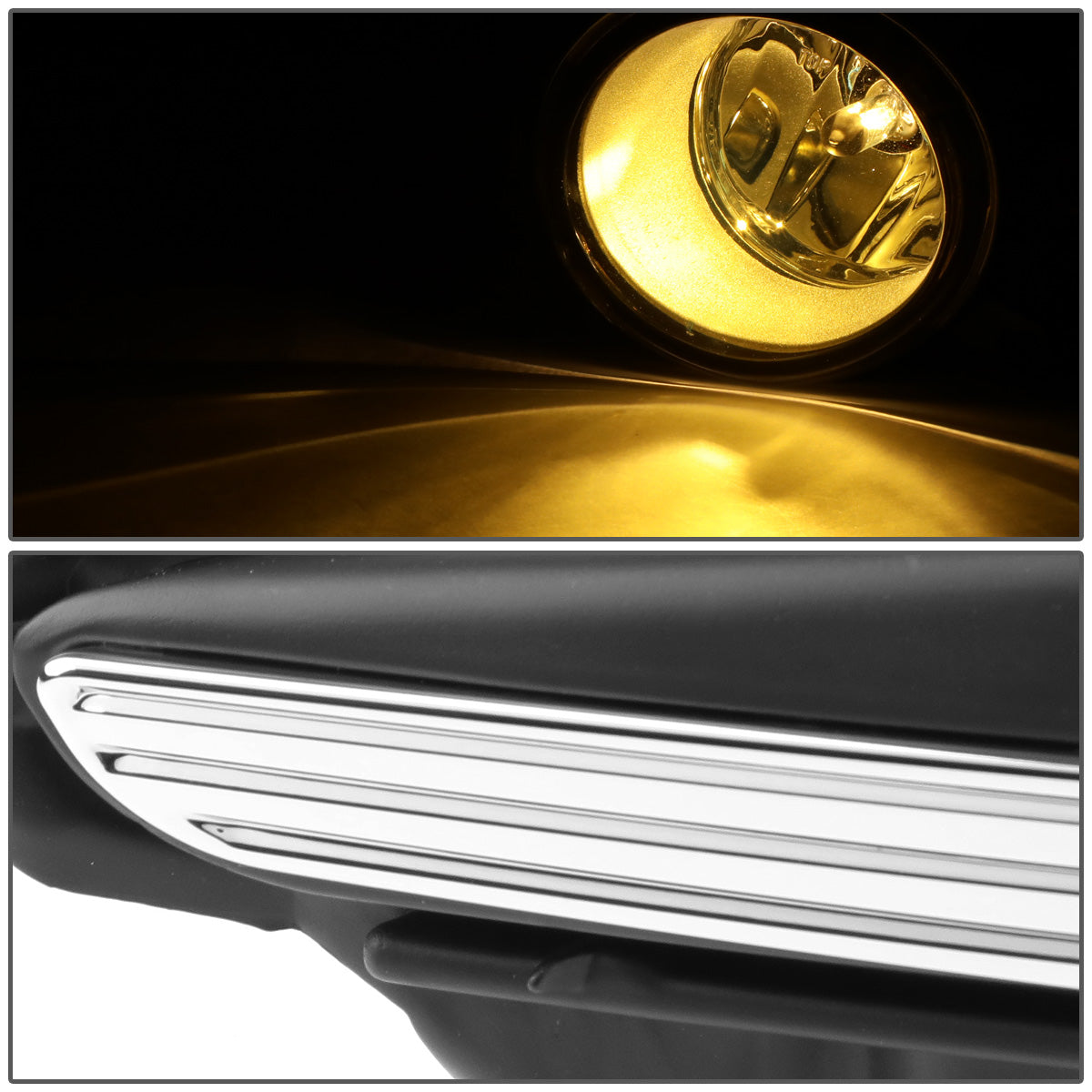 FAROS DE NIEBLA 14-16 TOYOTA HIGHLANDER - WITH SWITCH, BEZEL - H11 BULB - CHROME / CLEAR