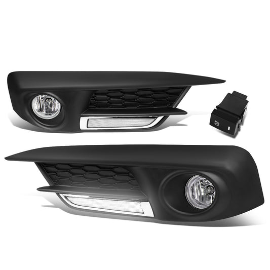 FAROS DE NIEBLA 16-17 HONDA CIVIC SEDAN, COUPE - DOES NOT FIT HATCHBACK OR TOURING MODELS - WITH SWITCH - LED DRL BEZEL - H8 BULB - CHROME / CLEAR