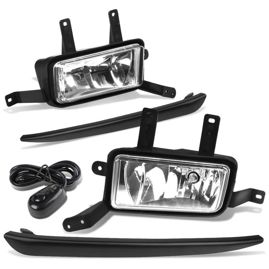 FAROS DE NIEBLA 15-20 CHEVY TAHOE, SUBURBAN / 16-19 SUBURBAN 3500HD - WITH SWITCH, BLACK BEZEL - 5202 BULB - CHROME / CLEAR