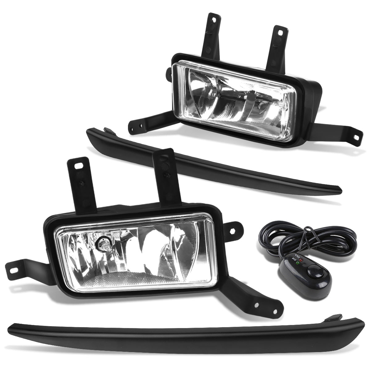 FAROS DE NIEBLA 15-20 CHEVY TAHOE, SUBURBAN / 16-19 SUBURBAN 3500HD - WITH SWITCH, BLACK BEZEL - 5202 BULB - CHROME / CLEAR