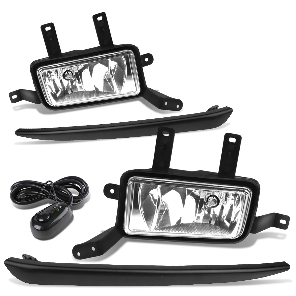 FAROS DE NIEBLA 15-20 CHEVY TAHOE, SUBURBAN / 16-19 SUBURBAN 3500HD - WITH SWITCH, BLACK BEZEL - 5202 BULB - CHROME / CLEAR