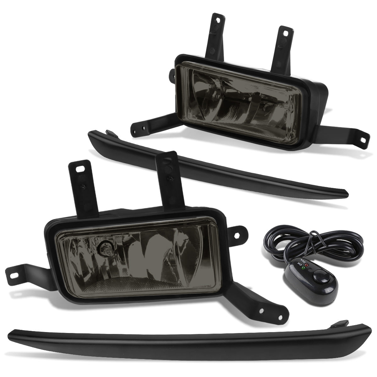 FAROS DE NIEBLA 15-20 CHEVY TAHOE, SUBURBAN / 16-19 SUBURBAN 3500HD - WITH SWITCH, BLACK BEZEL - 5202 BULB - SMOKE