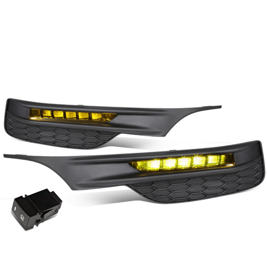 FAROS DE NIEBLA 16-17 HONDA ACCORD - HIGH POWERED LED - WITH SWITCH, BEZEL - AMBER