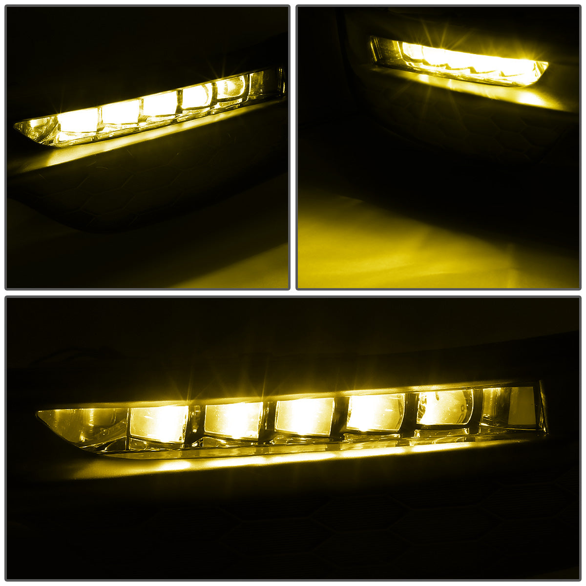 FAROS DE NIEBLA 16-17 HONDA ACCORD - HIGH POWERED LED - WITH SWITCH, BEZEL - AMBER