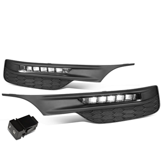 FAROS DE NIEBLA 16-17 HONDA ACCORD - HIGH POWERED LED - WITH SWITCH, BEZEL - CHROME / CLEAR