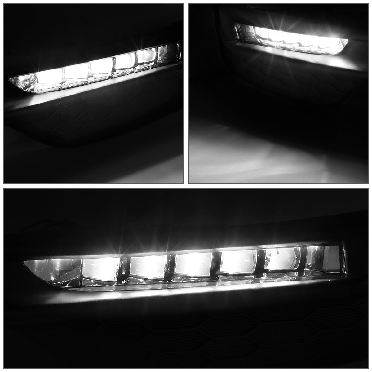 FAROS DE NIEBLA 16-17 HONDA ACCORD - HIGH POWERED LED - WITH SWITCH, BEZEL - CHROME / CLEAR