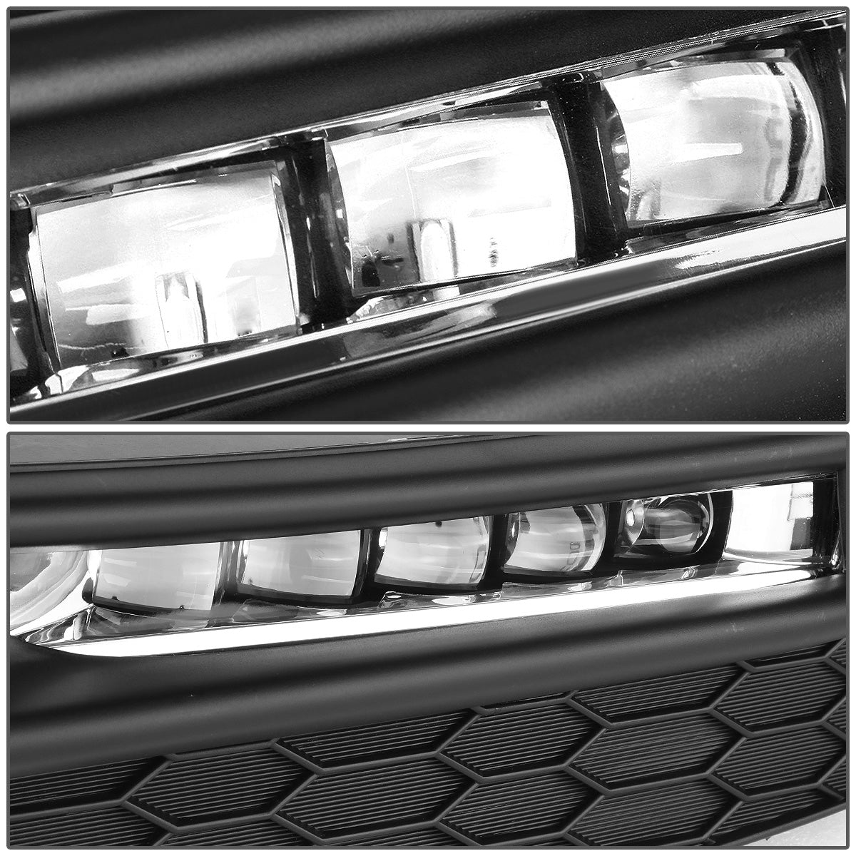 FAROS DE NIEBLA 16-17 HONDA ACCORD - HIGH POWERED LED - WITH SWITCH, BEZEL - CHROME / CLEAR
