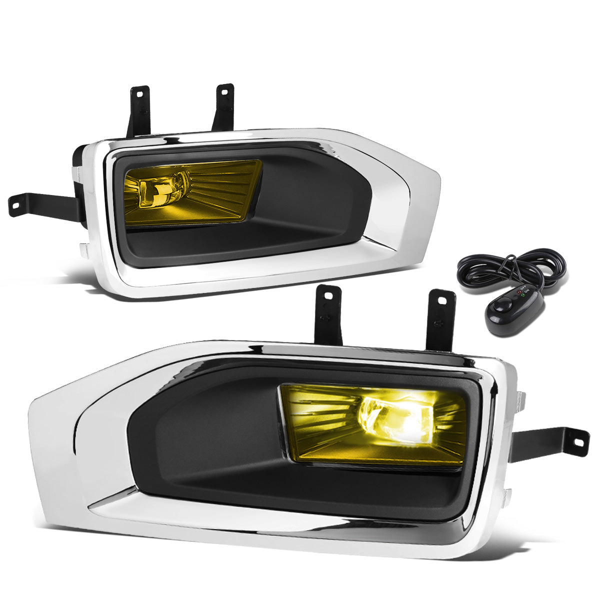 FAROS DE NIEBLA 15-18 GMC YUKON, YUKON XL - HIGH POWERED LED - WITH SWITCH, BEZEL - AMBER