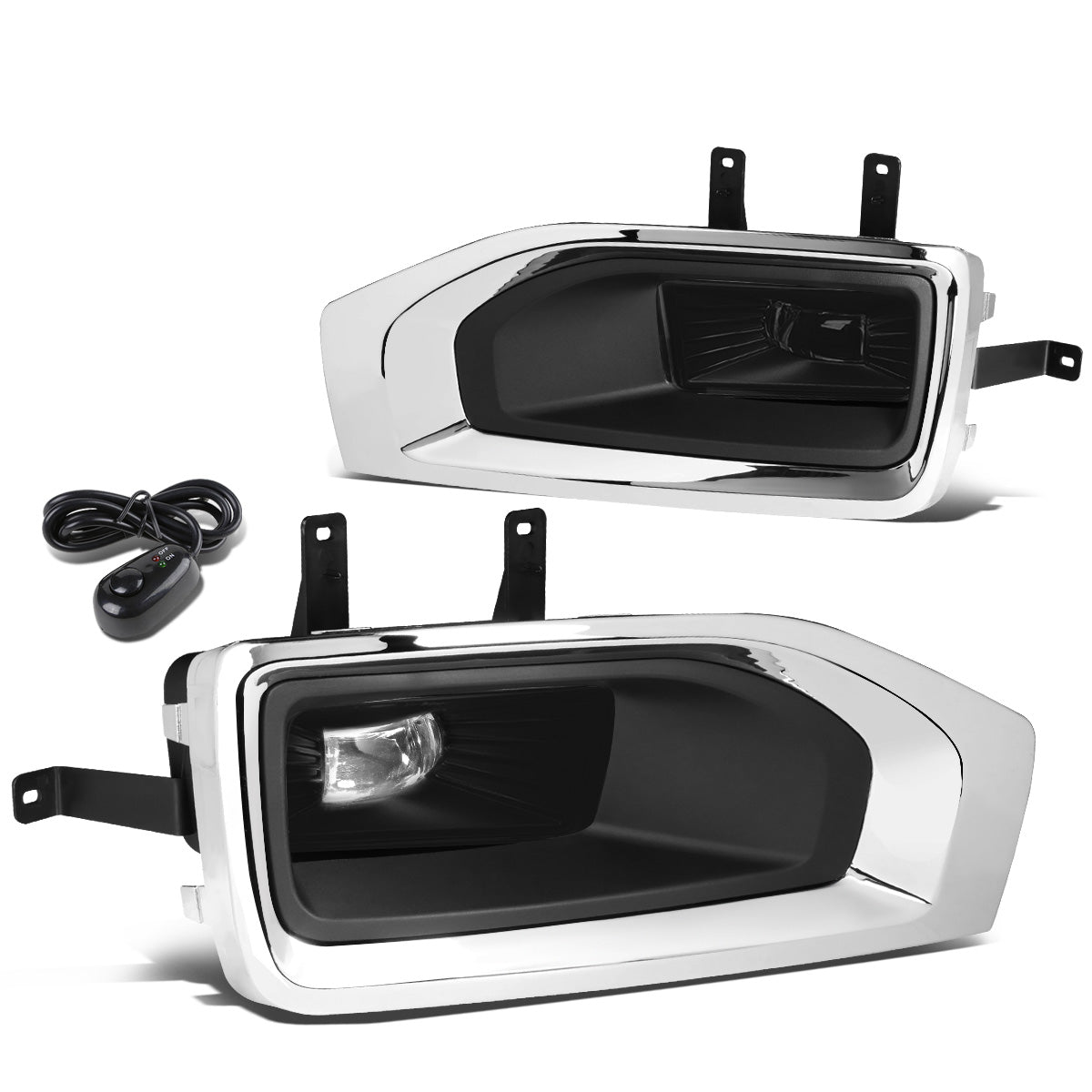 FAROS DE NIEBLA 15-18 GMC YUKON, YUKON XL - HIGH POWERED LED - WITH SWITCH, BEZEL - SMOKE