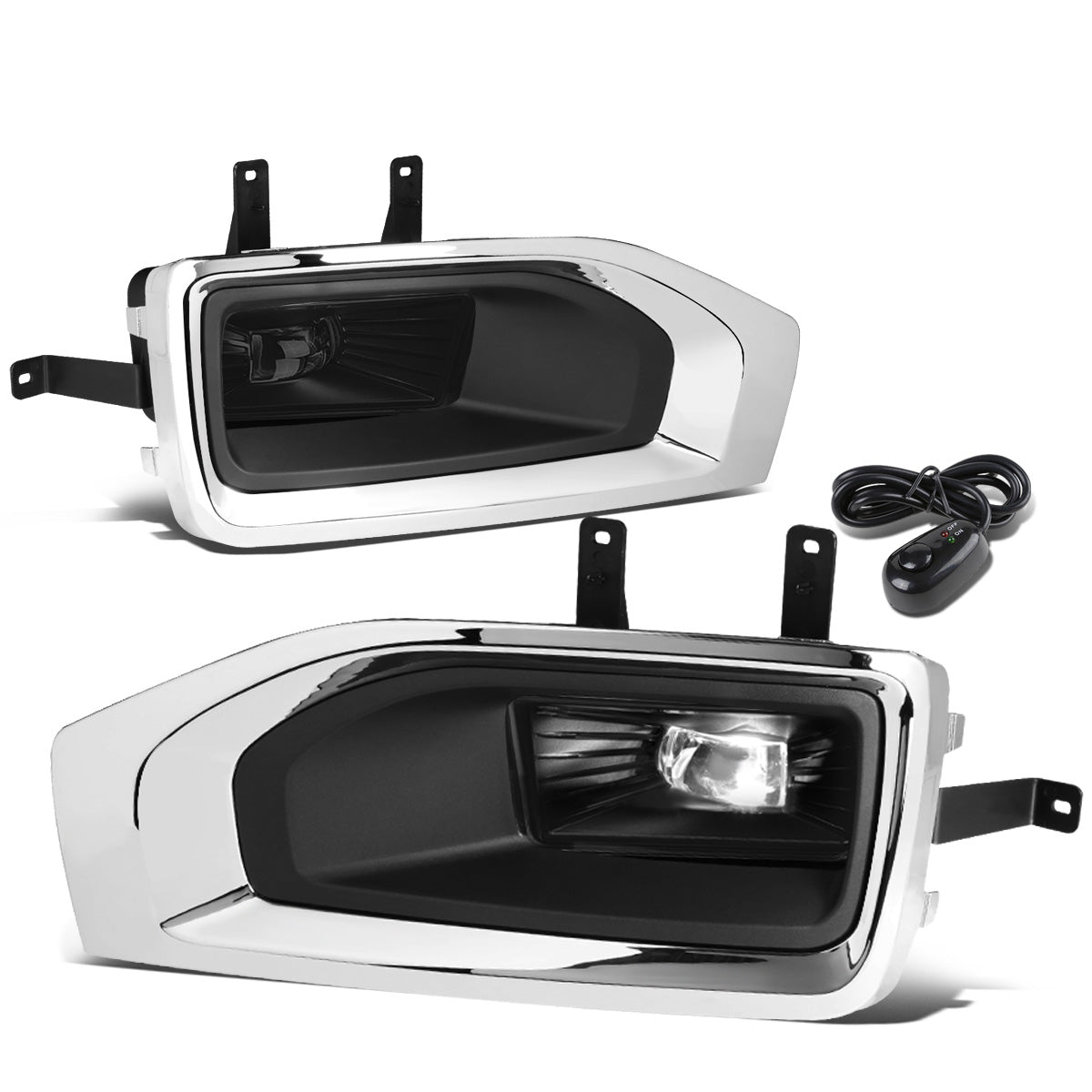 FAROS DE NIEBLA 15-18 GMC YUKON, YUKON XL - HIGH POWERED LED - WITH SWITCH, BEZEL - SMOKE