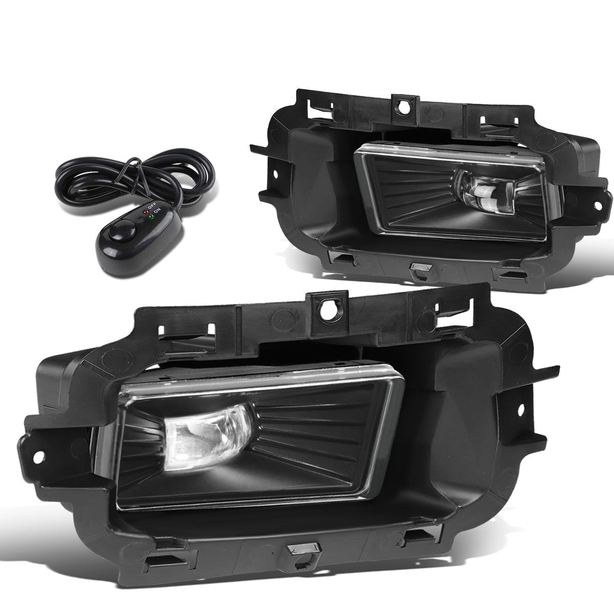 FAROS DE NIEBLA 14-15 CHEVY SILVERADO 1500 - HIGH POWERED LED - WITH SWITCH - CHROME / CLEAR