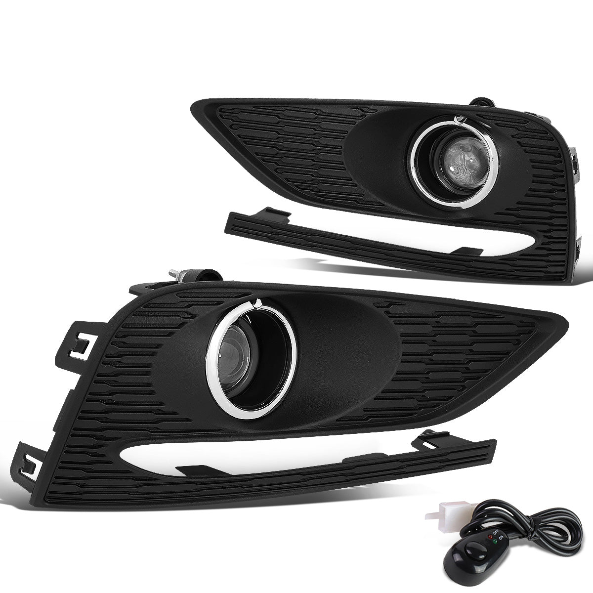 FAROS DE NIEBLA 16-18 CHEVY CRUZE - DOES NOT FIT LT MANUAL OR DIESEL MANUAL MODELS - WITH SWITCH, BEZEL - CHROME / CLEAR