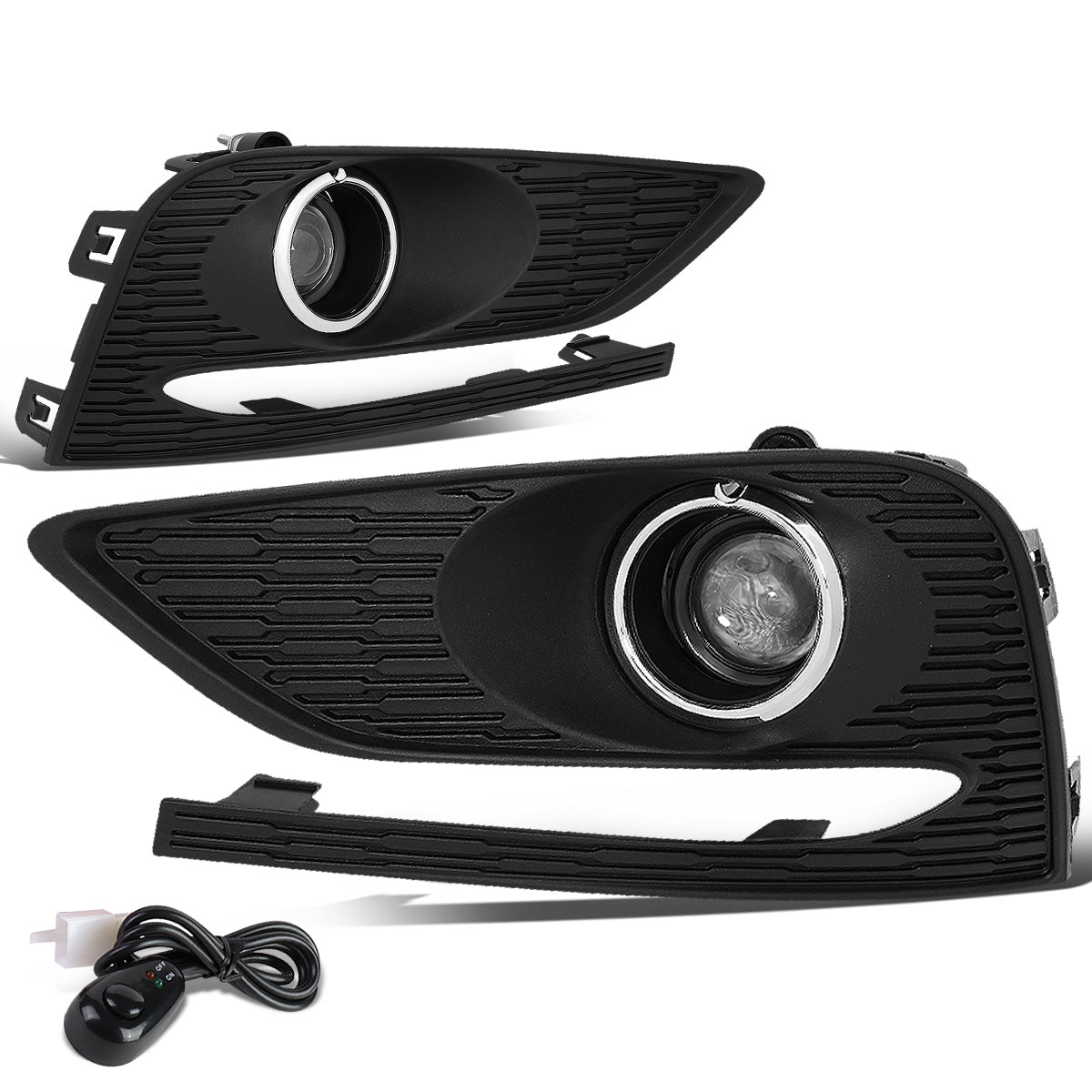 FAROS DE NIEBLA 16-18 CHEVY CRUZE - DOES NOT FIT LT MANUAL OR DIESEL MANUAL MODELS - WITH SWITCH, BEZEL - CHROME / CLEAR