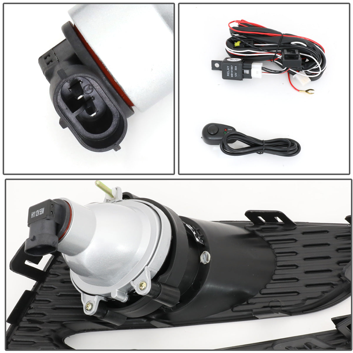 FAROS DE NIEBLA 16-18 CHEVY CRUZE - DOES NOT FIT LT MANUAL OR DIESEL MANUAL MODELS - WITH SWITCH, BEZEL - CHROME / CLEAR